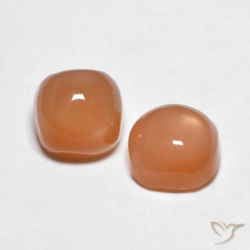 2.40 ctw Orange Moonstone Stones, Natural Moonstone in Cushion Cabochon Shape for Sale