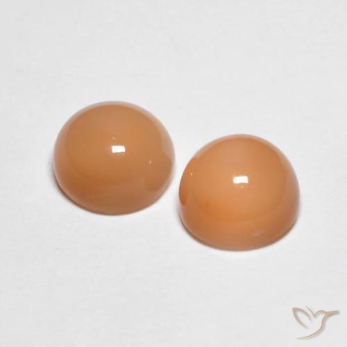 Moonstone Gemstones in 7 mm (calibrated) Size for Sale, Moonstone Stones in Medium Light-Orange Color