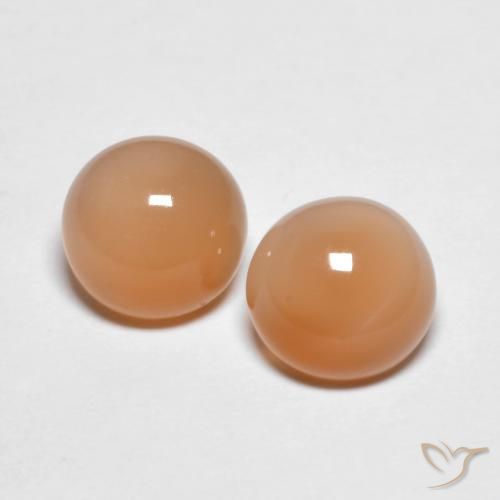 2.81ctw Natural Medium Light-Orange Moonstone, Round, Transparent