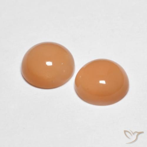 Moonstone Gemstones in 7.5 mm (calibrated) Size for Sale, Moonstone Stones in Medium Light-Orange Color