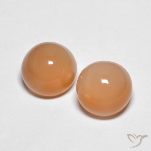 3.22 ct Orange Moonstone, 7.3 mm Round Cut From India, Photo A