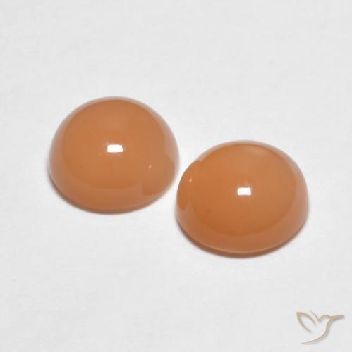 Moonstone Gemstones in 7 mm (calibrated) Size for Sale, Moonstone Stones in Medium Light-Orange Color