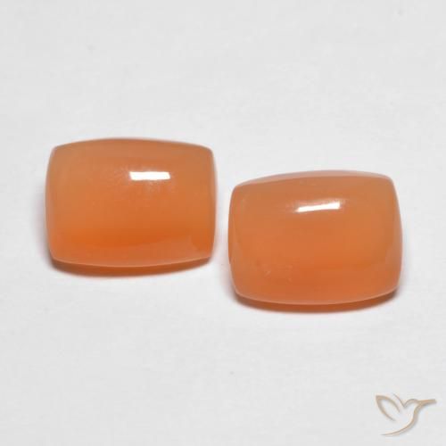 2.69ctw Natural Warm Apricot Orange Moonstone, Cushion, Translucent