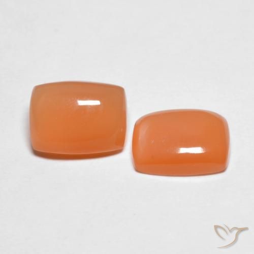 2.69 ctw Orange Moonstone Stones, Natural Moonstone in Cushion Cabochon Shape for Sale