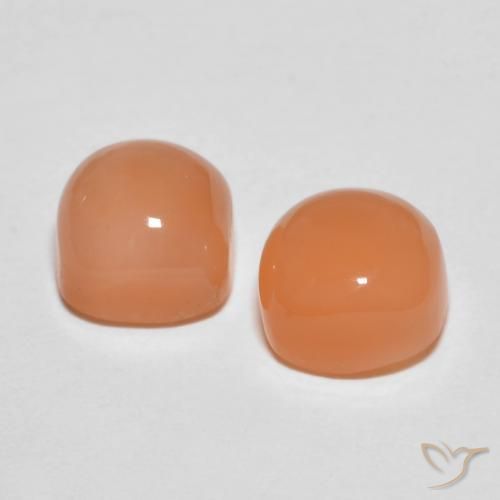 Moonstone Gemstones in 7 x 7 mm (calibrated) Size for Sale, Moonstone Stones in Medium Orange Color