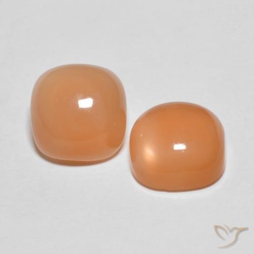 4.62 ctw Orange Moonstone Stones, Natural Moonstone in Cushion Cabochon Shape for Sale