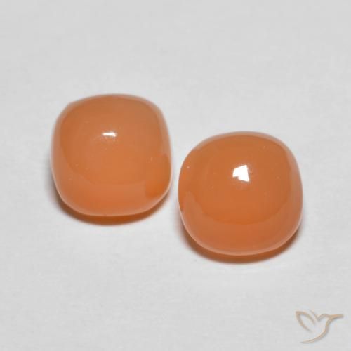 2.17 ct Orange Moonstone, 6.1 x 6.1 mm Cushion Cut From India, Photo A