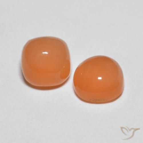 2.17 ctw Orange Moonstone Stones, Natural Moonstone in Cushion Cabochon Shape for Sale