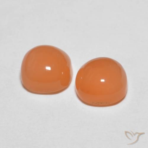 Moonstone Gemstones in 6 x 6 mm (calibrated) Size for Sale, Moonstone Stones in Peach Orange Color