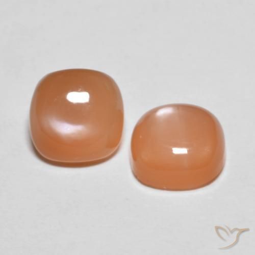2.78 ctw Orange Moonstone Stones, Natural Moonstone in Cushion Cabochon Shape for Sale