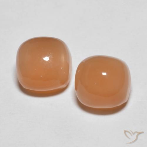3.98 ct Orange Moonstone, 7 x 7 mm Cushion Cut From India, Photo A