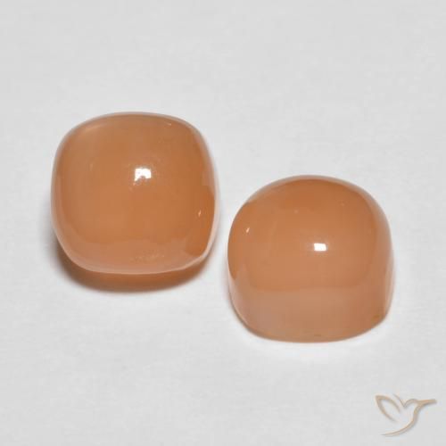 3.98 ctw Orange Moonstone Stones, Natural Moonstone in Cushion Cabochon Shape for Sale