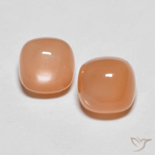 3.52ctw Natural Medium Orange Moonstone, Cushion, Translucent