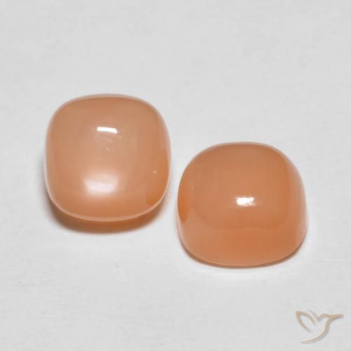 3.52 ctw Orange Moonstone Stones, Natural Moonstone in Cushion Cabochon Shape for Sale
