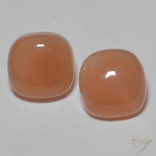 2.49 ct Orange Moonstone, 7.1 x 6.8 mm Cushion Cut From India, Photo A