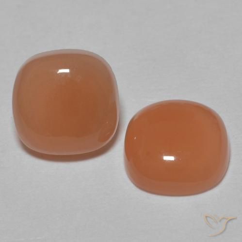 2.49 ctw Orange Moonstone Stones, Natural Moonstone in Cushion Cabochon Shape for Sale