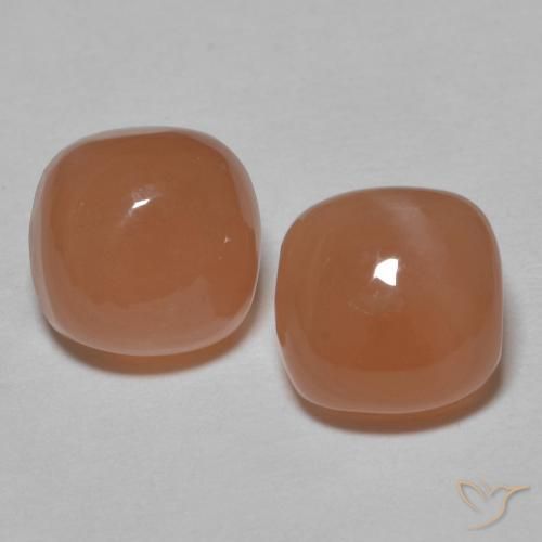 3.58 ct Orange Moonstone, 7.1 x 7.1 mm Cushion Cut From India, Photo A
