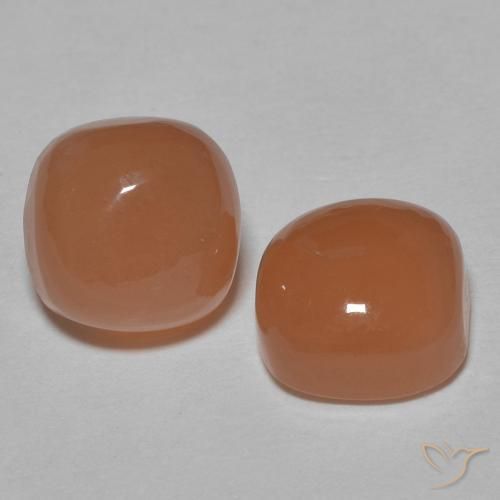 3.58 ctw Orange Moonstone Stones, Natural Moonstone in Cushion Cabochon Shape for Sale