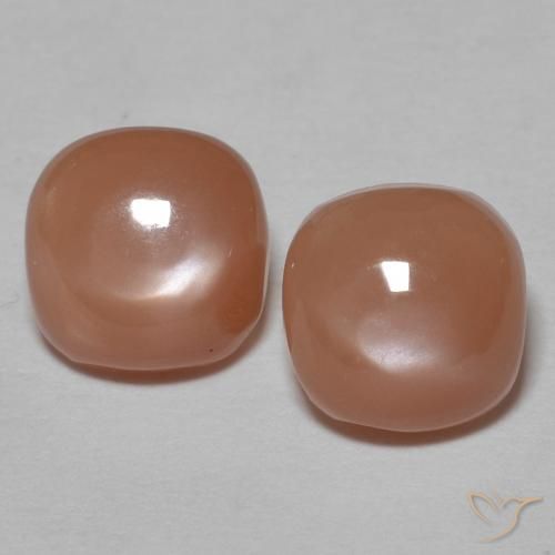 1.82ctw Natural Medium Orange Moonstone, Cushion, Opaque