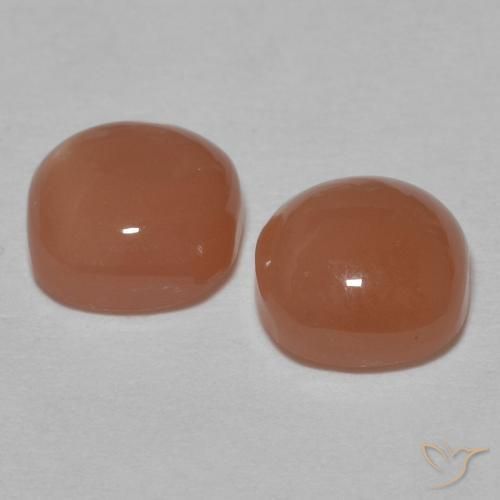 Moonstone Gemstones in 6 x 6 mm (calibrated) Size for Sale, Moonstone Stones in Medium Orange Color