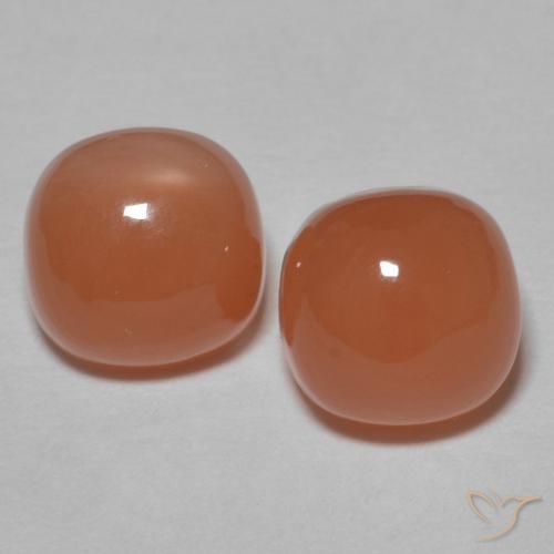 2.32 ct Orange Moonstone, 6.1 x 6.1 mm Cushion Cut From India, Photo A