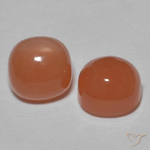 2.32 ctw Orange Moonstone Stones, Natural Moonstone in Cushion Cabochon Shape for Sale