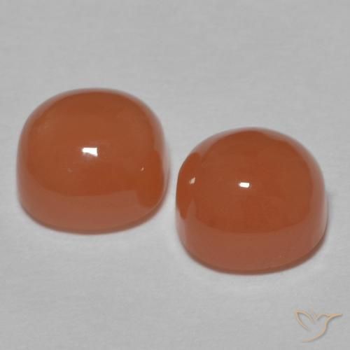 Moonstone Gemstones in 6 x 6 mm (calibrated) Size for Sale, Moonstone Stones in Deep Orange Color