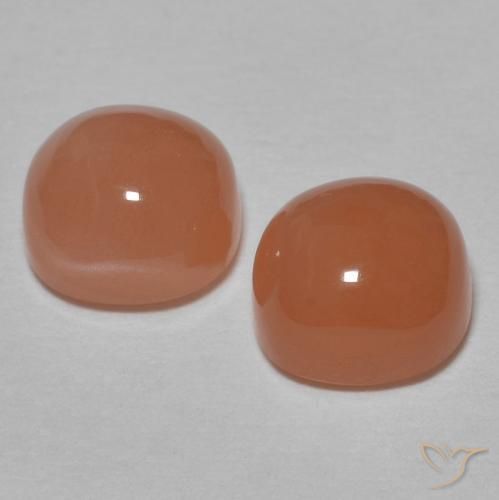 Moonstone Gemstones in 6 x 6 mm (calibrated) Size for Sale, Moonstone Stones in Cider Orange Color