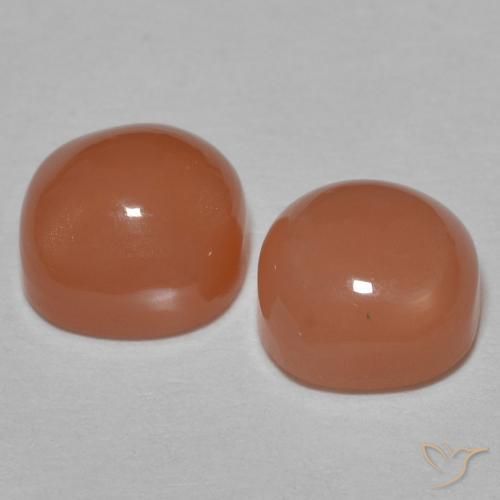 Moonstone Gemstones in 6 x 6 mm (calibrated) Size for Sale, Moonstone Stones in Deep Peach Color