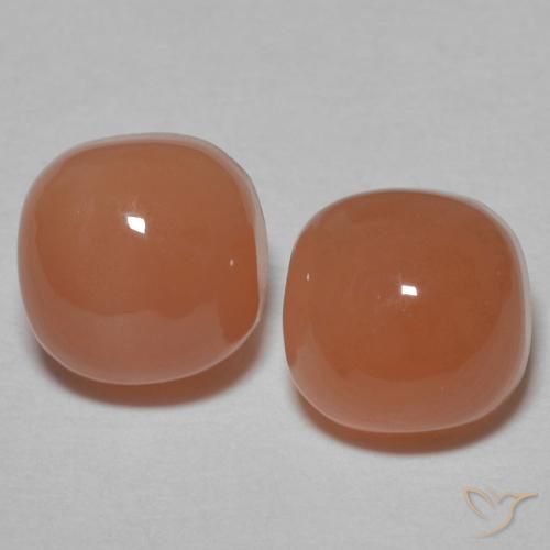 2.41ctw Naturale Pesca brunastra Pietra di luna, Cuscino, Traslucido, Photo A