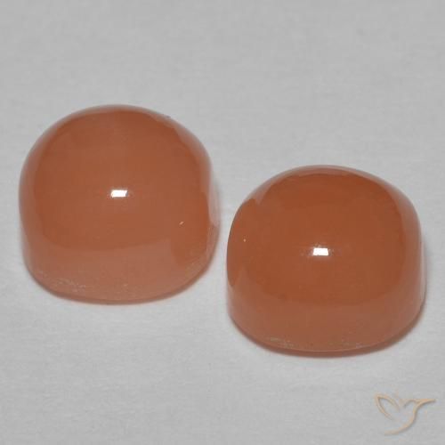Moonstone Gemstones in 6 x 6 mm (calibrated) Size for Sale, Moonstone Stones in Brownish Peach Color