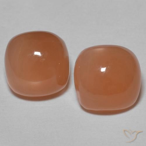 3.18 ctw Orange Moonstone Stones, Natural Moonstone in Cushion Cabochon Shape for Sale