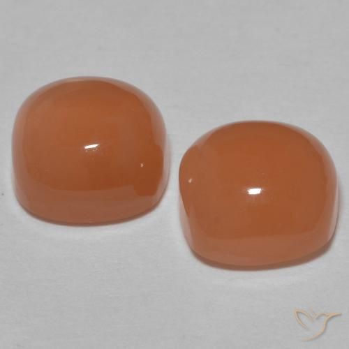 Moonstone Gemstones in 7 x 7 mm (calibrated) Size for Sale, Moonstone Stones in Brownish Peach Color