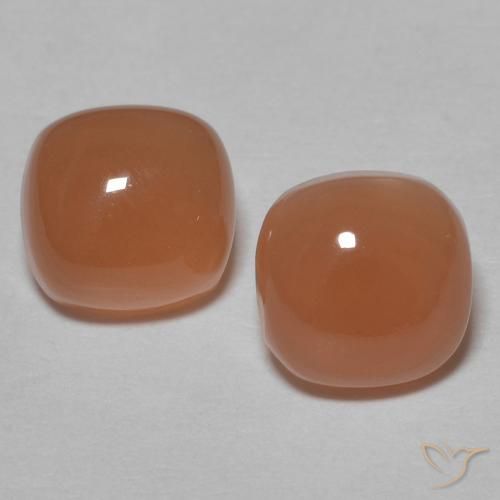 1.96 ctw Orange Moonstone Stones, Natural Moonstone in Cushion Cabochon Shape for Sale