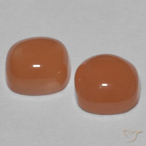Moonstone Gemstones in 6 x 6 mm (calibrated) Size for Sale, Moonstone Stones in Cider Orange Color