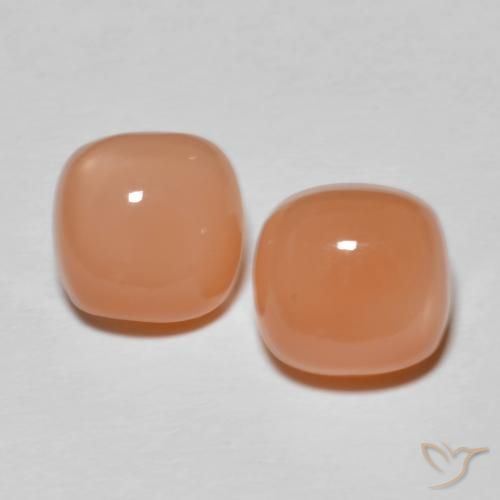 4.98 ctw Orange Moonstone Stones, Natural Moonstone in Cushion Cabochon Shape for Sale