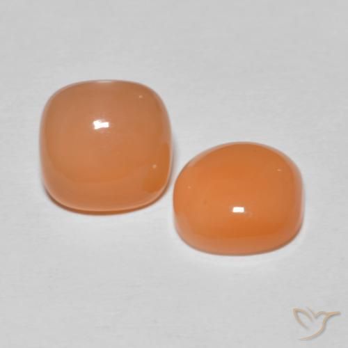 3.53 ctw Orange Moonstone Stones, Natural Moonstone in Cushion Cabochon Shape for Sale
