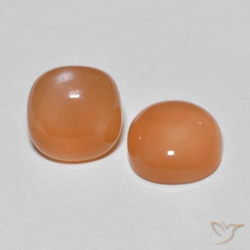 3.69 ctw Orange Moonstone Stones, Natural Moonstone in Cushion Cabochon Shape for Sale