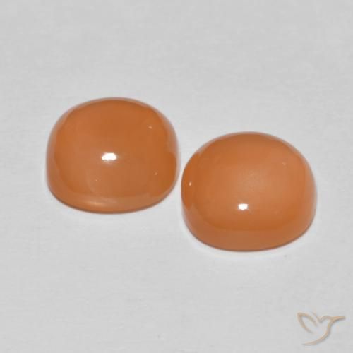 Moonstone Gemstones in 8 x 8 mm (calibrated) Size for Sale, Moonstone Stones in Light Orange Color