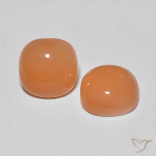 3.52 ctw Orange Moonstone Stones, Natural Moonstone in Cushion Cabochon Shape for Sale