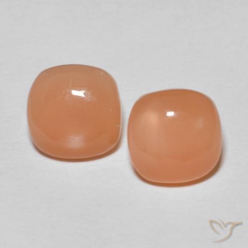 2.48ctw Natural Medium Orange Moonstone, Cushion, Translucent