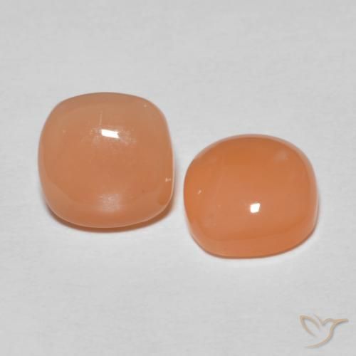 2.48 ctw Orange Moonstone Stones, Natural Moonstone in Cushion Cabochon Shape for Sale
