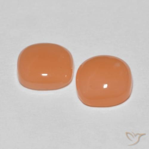 Moonstone Gemstones in 7 x 7 mm (calibrated) Size for Sale, Moonstone Stones in Medium Orange Color