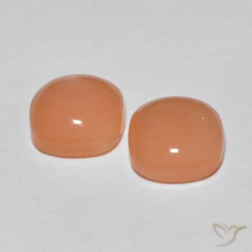 Moonstone Gemstones in 8 x 8 mm (calibrated) Size for Sale, Moonstone Stones in Peach Orange Color