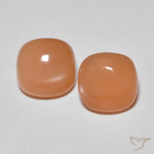 4.07 ct Orange Moonstone, 8.2 x 8.1 mm Cushion Cut From India, Photo A