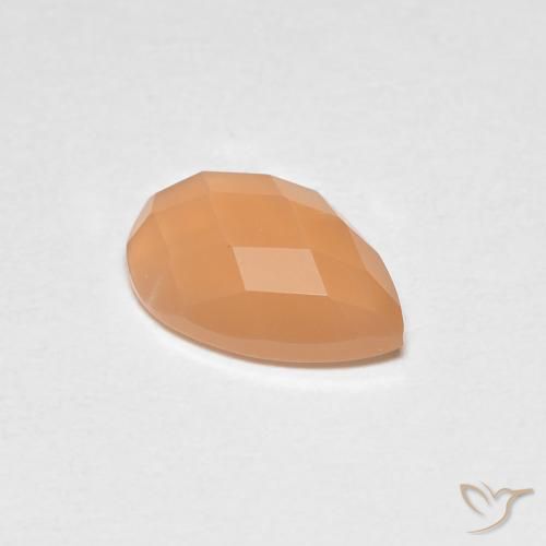 1.10ct Natural Warm Apricot Orange Moonstone, Pear Shape, Transparent