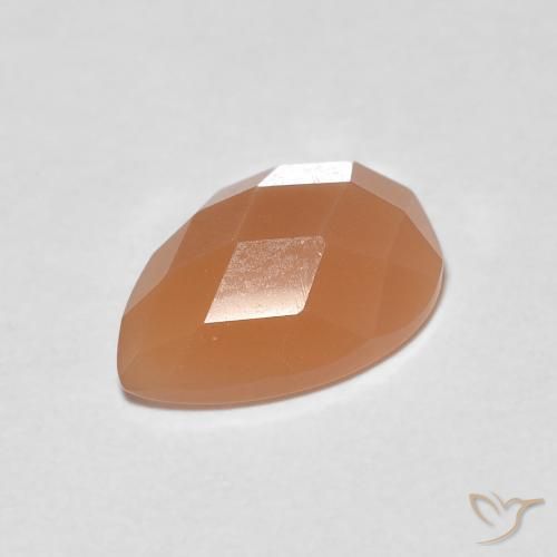 0.93 ct Orange Moonstone Stone, Natural Moonstone in Pear Rose-Cut Shape for Sale