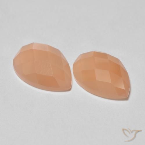 1.94 ct Orange Moonstone, 9.1 x 6.1 mm Pear Rose Cut From India, Photo A