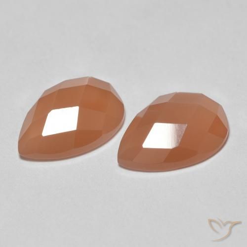 2.08ctw Natural Brownish Peach Moonstone, Pear Shape, Transparent