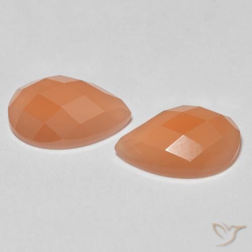 Moonstone Gemstones in 9 x 6 mm (calibrated) Size for Sale, Moonstone Stones in Medium Orange Color